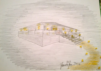 Una casa ispirata al film, le luci, in particolare. Il disegno l'ho intitolato Casa Magica.