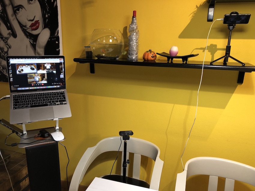 Il mio notebook MacBook Air M1 di Apple, usato per registrare un corso di cucina.